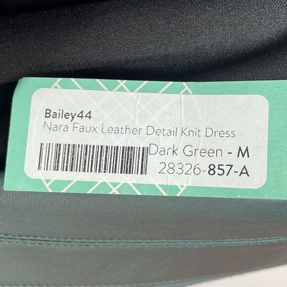 Bailey 44 Dark Green Nara Faux Leather Dress Medium- New - Picture 6 of 9
